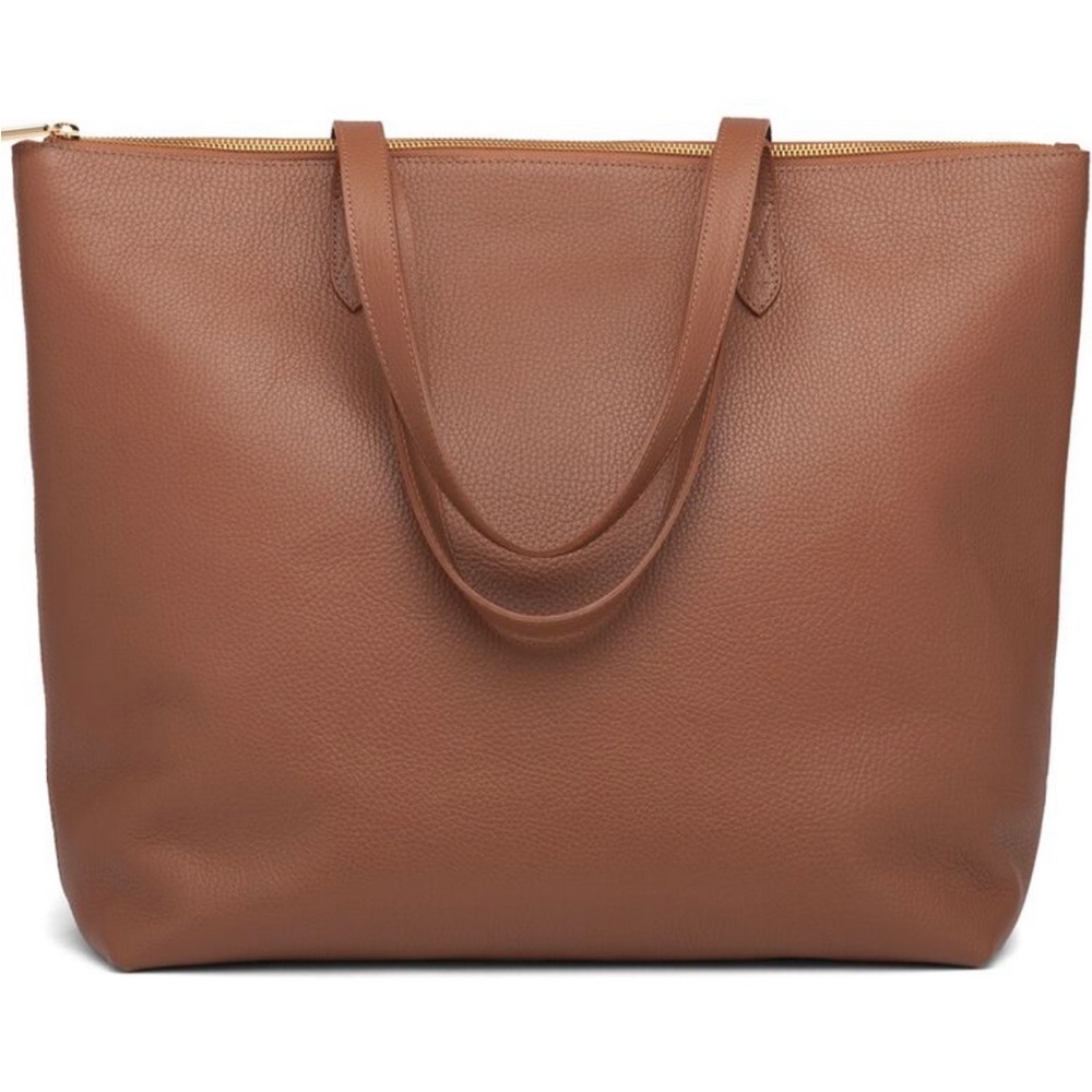 Cuyana Classic Leather Zipper Tote - Caramel - Like New
